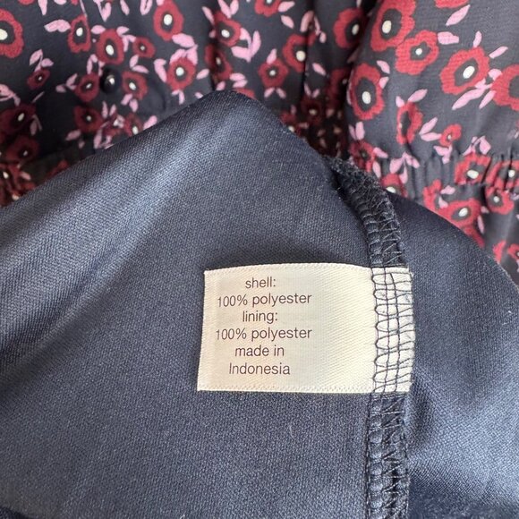 Lane Bryant Plus Size 24 Maroon Ditsy Print Floral Ruffle Hem 3/4‎ Sleeves - Picture 9 of 11